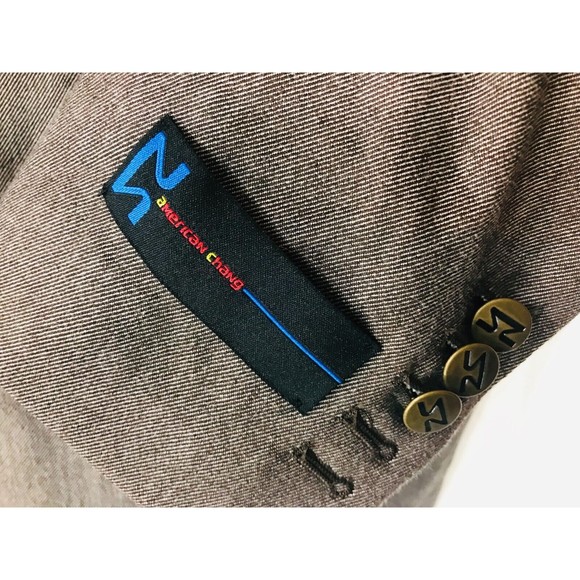 American Chang 3 Button Funky Men's Blazer Size L Steampunk Eccentric Grandpa - Picture 3 of 16